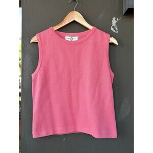 St John Knit Pink Sleeveless Sweater Vest